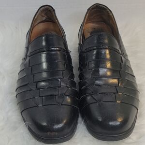 Gravity Defyer Men's Black Leather Slip On Comfort Loafers Size 11